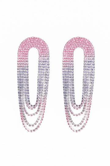 Fashionable Gradient Color Tassel Large Earrings